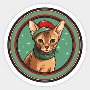 Abyssinian Cat Xmas Ornament, Love Cats Sticker